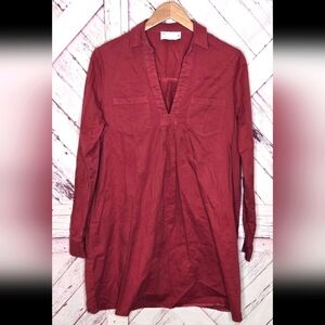 ASOS Design Twill Pocket Shift Mini Dress Raspberry Red Sz 6